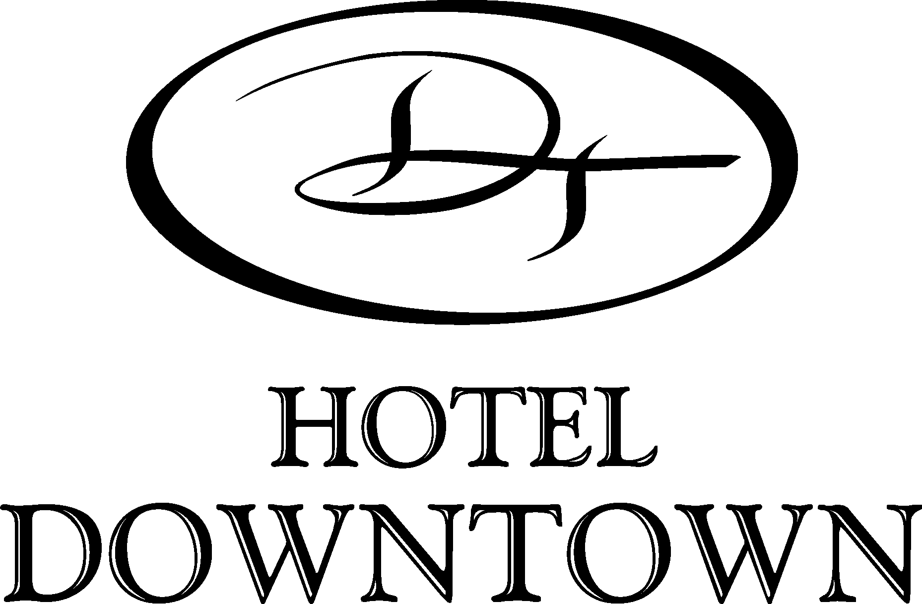 Downtown Hotel Black Logo Vector Logo
